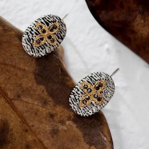 Hematite EARRINGS Cross Dangle Hinge Earrings Silver Gold